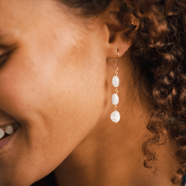 Moonstone Waterfall Earrings Fashion - Image 4