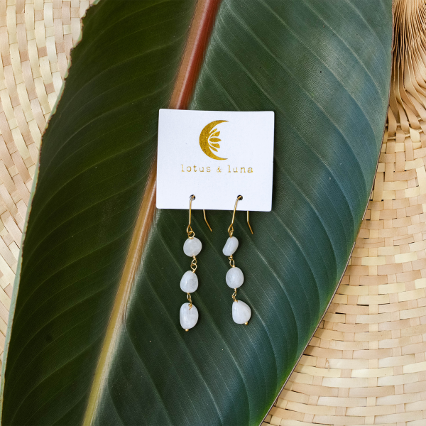 Moonstone Waterfall Earrings Fashion - Image 5