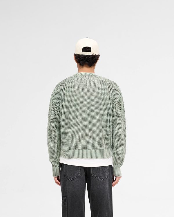 Open Gauge Knit Sweater - Forest Green Discount - Image 4
